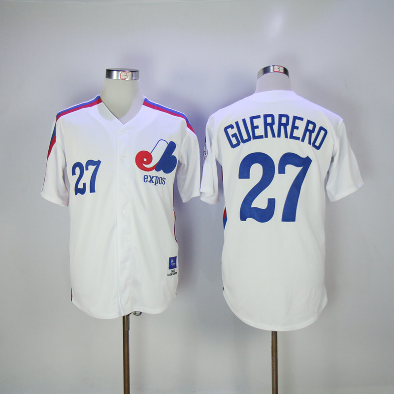 2017 MLB Montreal Expos #27 Guerrero White Throwback Jerseys->more jerseys->MLB Jersey